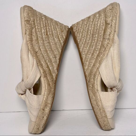 Soludos Ivory Knotted Wedge Espadrille Heels 6.5 - Picture 6 of 10